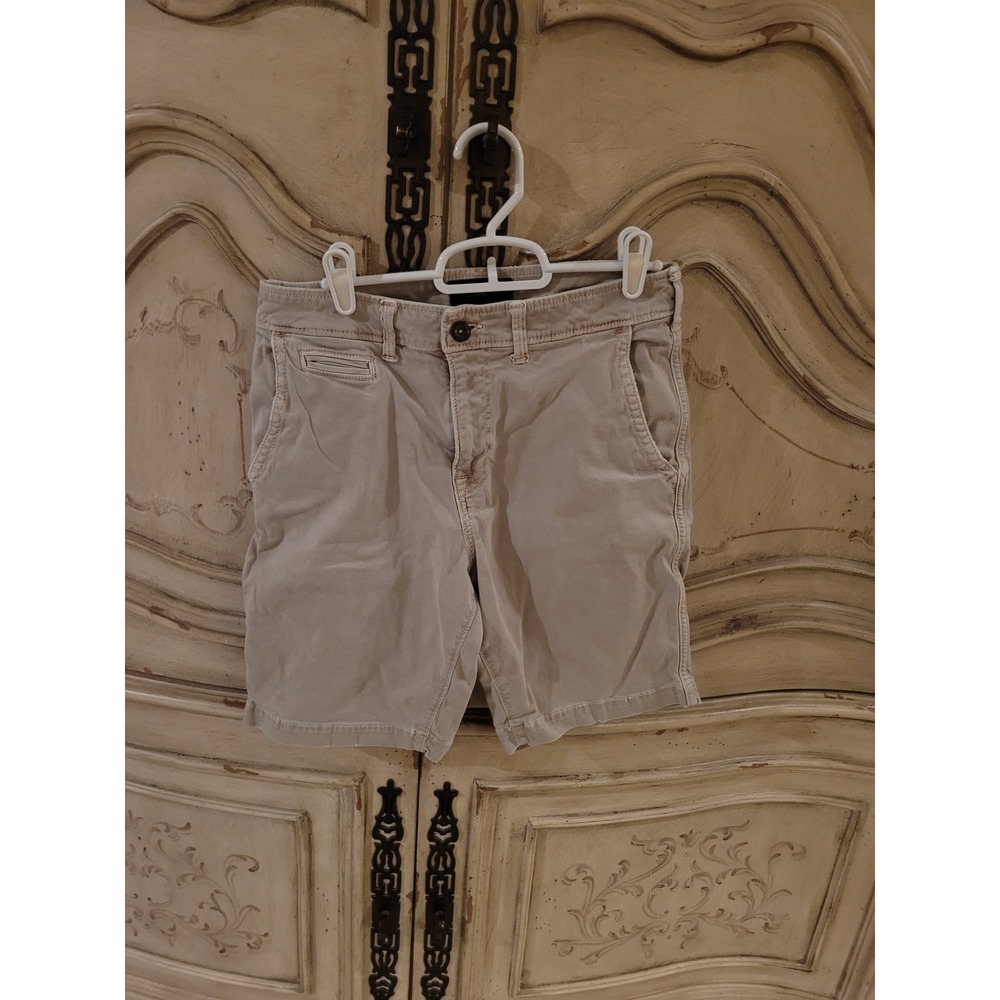 American Eagle Extreme Flex Khaki Shorts Mens 29 Tan Chino Casual Stretch